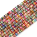 Perle distanziatrici vivaci a disco rotondo in conchiglia naturale per gioielli DIY - 1 Filo (Diametro 6mm, Foro 1mm, Lunghezza 38cm, Circa 190-200 pezzi) / Mix Chiaro