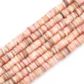 Perline distanziatrici in conchiglia naturale colorata per creazione gioielli fai-da-te - 1 Filo (Diametro 8mm, Foro 1mm, Lunghezza 38cm, Circa 180-190 pezzi) / Rosa chiaro