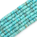 Fili di perle a disco in conchiglia naturale color turchese per la creazione di gioielli DIY - 1 Filo (Diametro 8mm, Foro 1mm, Lunghezza 38cm, Circa 180-190 pezzi) / Azzurro