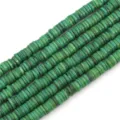 Perline disco in conchiglia naturale tinto verde per gioielli fai da te Heishi. - 1 Filo (Diametro 8mm, Foro 1mm, Lunghezza 38cm, Circa 180-190 pezzi) / Verde scuro