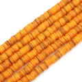 Perline distanziatrici a disco in conchiglia naturale tinta arancione per gioielli fai-da-te - 1 Filo (Diametro 8mm, Foro 1mm, Lunghezza 38cm, Circa 180-190 pezzi) / Arancione