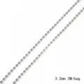 Cadena de bolas de metal plateado de 3,2mm para hacer joyas DIY en bolsa de 2m - Cadena de Bolas 3.2 / Diámetro de Cuenta 3.2mm (2 Metros/Paquete) / Plateado