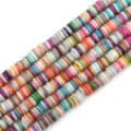 Fili di perline Heishi in conchiglia naturale colorata per gioielli fai-da-te - 1 Filo (Diametro 8mm, Foro 1mm, Lunghezza 38cm, Circa 180-190 pezzi) / Mix Chiaro