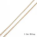 Cadena de bolas de metal dorado de 3.2mm para hacer joyas DIY accesorios 2 metros por bolsa - Cadena de Bolas 3.2 / Diámetro de Cuenta 3.2mm (2 Metros/Paquete) / Oro KC