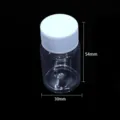 Petit flacon de rangement en plastique transparent avec bouchon blanc, 54mm x 30mm - Petite Bouteille Ronde 20ml / 1 Pièce