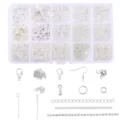 Silbernes DIY Schmuckbastelset mit Aufbewahrungsbox für Armbänder und Halsketten - 15 Gitter / Silber