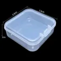 Piccola scatola quadrata in plastica trasparente per gioielli 5,4x5,4x2cm - Piccoli angoli arrotondati quadrati / 2 Pezzi/Set / Trasparente