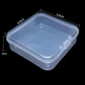 Piccola scatola quadrata in plastica trasparente per gioielli, 6,4x6,4x2 cm - Angoli arrotondati quadrati medi / 2 Pezzi/Set / Trasparente