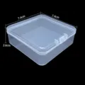 Scatola portaoggetti quadrata in plastica trasparente per gioielli, 7,4x7,4x2,6 cm - Grandi angoli arrotondati quadrati / 1 Pezzo / Trasparente