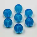 High-quality translucent blue round glass beads for DIY bracelet and necklace jewelry making - 6mm Approx. 50 Pieces/Pack / Lake Blue