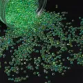 Perle a bolla in vetro cangianti verdi senza foro per artigianato in resina fai da te - Confezione da 30g / Verde scuro