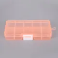 10-grid translucent orange plastic storage box for earrings and jewelry craft beads - 10-Compartment Pack / Orange (White Buckle)