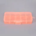 Multi-compartment semi-transparent orange plastic storage box for jewelry and beads - 10-Compartment Pack / Orange