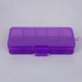 Purple translucent multi-compartment plastic organizer box for jewelry and beads - 10-Compartment Pack / Purple