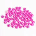 Helderroze halfronde ABS parelkralen met platte achterkant voor DIY en haaraccessoires - 8mm (200 Stuks/Verpakking) / Rozerood