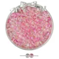 Premium 8mm pink double-color glass jelly bubble round beads for DIY handmade jewelry making - 50 Pieces/Pack (8mm) / 12# (Pink and Clear)