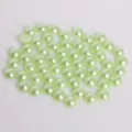 Lichtgroene halfronde ABS imitatie parels met platte achterkant voor handwerk en accessoires - 8mm (200 Stuks/Verpakking) / Lichtgroen