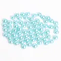 Lichtblauwe halfronde platte ABS-imitatieparels voor DIY-sieraden en haarknutselen - 8mm (200 Stuks/Verpakking) / Meerblauw