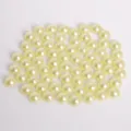 Crème witte halfronde ABS imitatieparels met platte achterkant voor DIY haaraccessoires - 8mm (200 Stuks/Verpakking) / Lichtgeel
