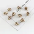 15mm transparent glass ball pendant with gold star sequins for DIY jewelry - 10 Pieces/Pack / Antique Gold Star Sequin