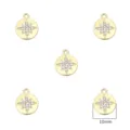 10mm vintage gold circular starburst pendant with rhinestones for DIY jewelry making - Hexagram / 10mm (2 Pieces/Pack) / Gold