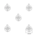 Small silver starburst pendant charms for DIY jewelry making 10mm circular design - Hexagram / 10mm (2 Pieces/Pack) / White Gold