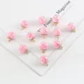 15mm transparent glass ball charm with pink star sequins for DIY jewelry making. - 10 Pieces/Pack / Pink Star Sequin