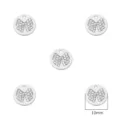 10mm silver butterfly rhinestone round pendant charms for DIY jewelry making and earrings - Bow (10mm) / 10mm (2 Pieces/Pack) / White Gold