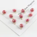 15mm transparent glass ball pendant charm with red star sequins for handmade DIY jewelry - 10 Pieces/Pack / Red Star Sequin