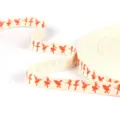 1.5cm wide cream cotton ribbon featuring orange ballet dancer silhouette print for DIY crafts - Orange-Red Ballerina Style (Style 1 Orange-Red) / 1.5cm Wide 5 Yards Pack