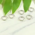 Silver textured iron twisted open rings for DIY jewelry making and earring components. - Diameter 10mm x ID 7mm (50 Pieces/Pack) / White K (Shiny Silver)