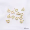 Cierres de reasa de 5,5 mm chapados en oro de 14K para fabricación de joyas DIY - Cierre de resorte / 5.5mm (Pack de 1) / Chapado en Oro de 14K