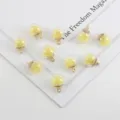 15mm transparent glass ball pendants with yellow sequins for DIY jewelry making - 10 Pieces/Pack / Lemon Round Sequins