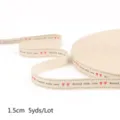 1.5cm width printed cotton ribbon with red hearts and 'Hooked with love' text for DIY - Heart Hook Style (Style 4) / 1.5cm Wide 5 Yards Pack