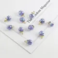 15mm transparent glass ball charms with purple star sequins for DIY jewelry making crafts - 10 Pieces/Pack / Light Purple Star Sequins