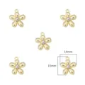 Golden five-petal flower alloy charms for DIY earring and bracelet making, 14x15mm - Five-Petal Flower / 14×15mm (2 Pieces/Pack) / Gold