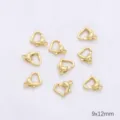 Cierres de langosta dorados con forma de corazón de 9x12 mm para hacer joyas DIY a mano - Cierre de Langosta de Corazón / 9x12mm (1 Pieza) / Chapado en Oro de 14K