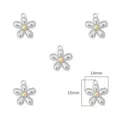 Silver and gold flower pendants for DIY jewelry making with 14mm and 15mm dimensions - Five-Petal Flower / 14×15mm (2 Pieces/Pack) / White Gold