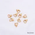 Cierres de langosta de corazón chapados en oro de 14K de 9x12mm para proyectos de joyería - Cierre de Langosta de Corazón / 9x12mm (1 Pieza) / Chapado en Oro de 18K