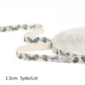 1.5cm wide printed cotton ribbon featuring a blue butterfly pattern for DIY hair accessories - Blue Butterfly Russian Text Style (Style 8 Blue) / 1.5cm Wide 5 Yards Pack