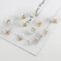 Clear 15mm glass ball charms with silver glitter and gold loops for jewelry DIY - 10 Pieces/Pack / White Round Sequins