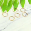 Textured golden iron jump rings for DIY jewelry making with twisted pattern design - Diameter 15mm x ID 12mm (50 Pieces/Pack) / KC Gold