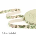 1.5cm printed cotton ribbon with butterfly pattern for DIY handmade hair accessories - Green Butterfly Russian Text Style (Style 8 Green) / 1.5cm Wide 5 Yards Pack