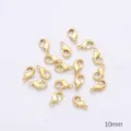 Cierres de langosta bañados en oro de 14K y 10 mm para la creación de joyas DIY - Cierre de langosta / 10mm (1 Pieza) / Chapado en Oro de 14K