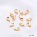 Cierres de langosta chapados en oro de 10mm para suministros de creación de joyería DIY - Cierre de langosta / 10mm (1 Pieza) / Chapado en Oro de 18K
