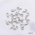 Set de cierres de langosta plateados de 10 mm para hacer collares y pulseras de bisutería - Cierre de langosta / 1 Pieza/Paquete / Oro blanco