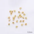 Cuentas de crimpado de 3,2 mm rellenas de oro de 14K para creación de joyas DIY - Chafa / 1 Pieza/Paquete / Chapado en oro 14K