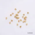 Capuchones de cuentas dorados de 3,2 mm para creación de joyas DIY - Chafa / 1 Pieza/Paquete / Chapado en oro 18K