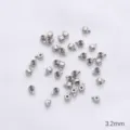 Cubiertas de perlas DIY plateadas 3,2 mm pequeños accesorios para joyas hechas a mano DIY - Chafa / 1 Pieza/Paquete / Oro blanco