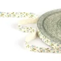 1.5cm wide floral printed cotton ribbon for DIY hair accessories, cream with blue flowers - Blue-Green Toned Floral Style (Style 15) / 1.5cm Wide 5 Yards Pack